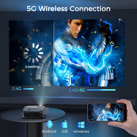 Proyector FUDONI 15000L 1080P 4K, WiFi 5G y Bluetooth