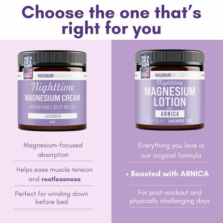 Loción de Magnesio con Árnica – Relajante y Calmante, Alta Concentración, Antes de Dormir