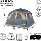 Tienda UNP Carpa 6 Personas Impermeable y Resistente al Viento