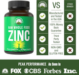 Suplemento de zinc vegano con vitamina C  hombres mujeres