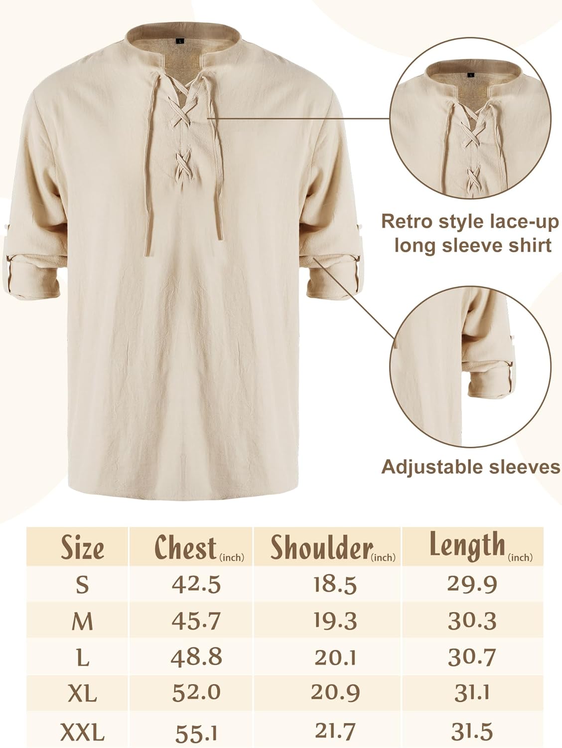 Set de Disfraz Medieval para Hombre Jiuguva, 4 Pcs, Vikingos