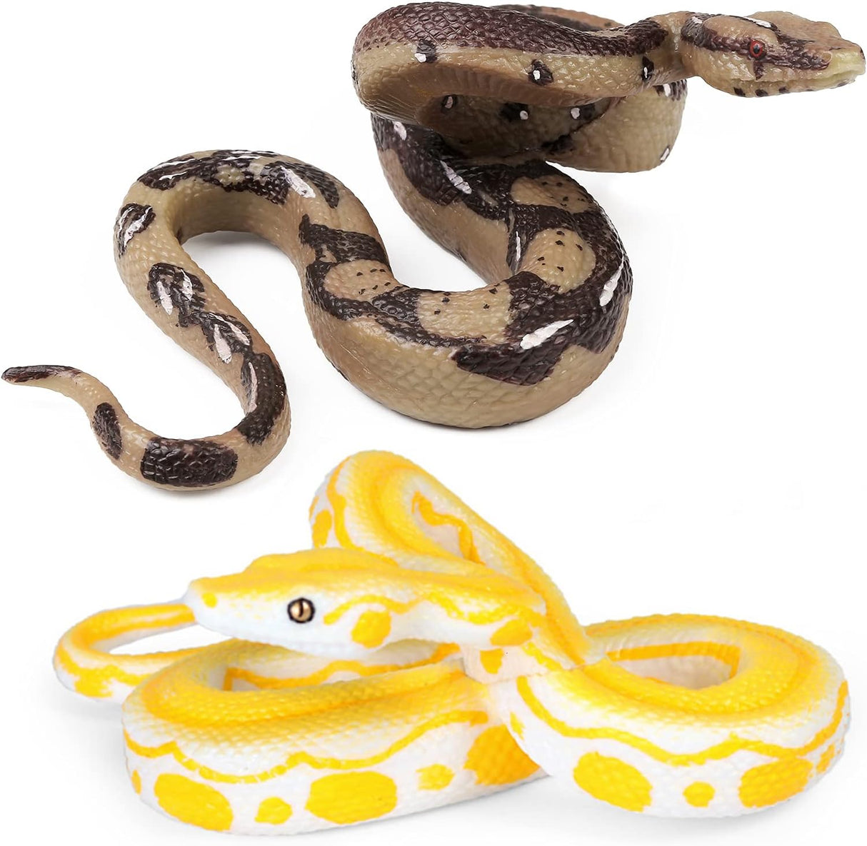 2 figuras de serpiente falsas realistas de goma de broma
