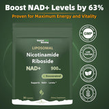 Suplemento NAD+, Nicotinamida Ribósido 900mg, 80 Cápsulas