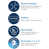 Crema de ojos para arrugas CeraVe con cafeína y péptidos
