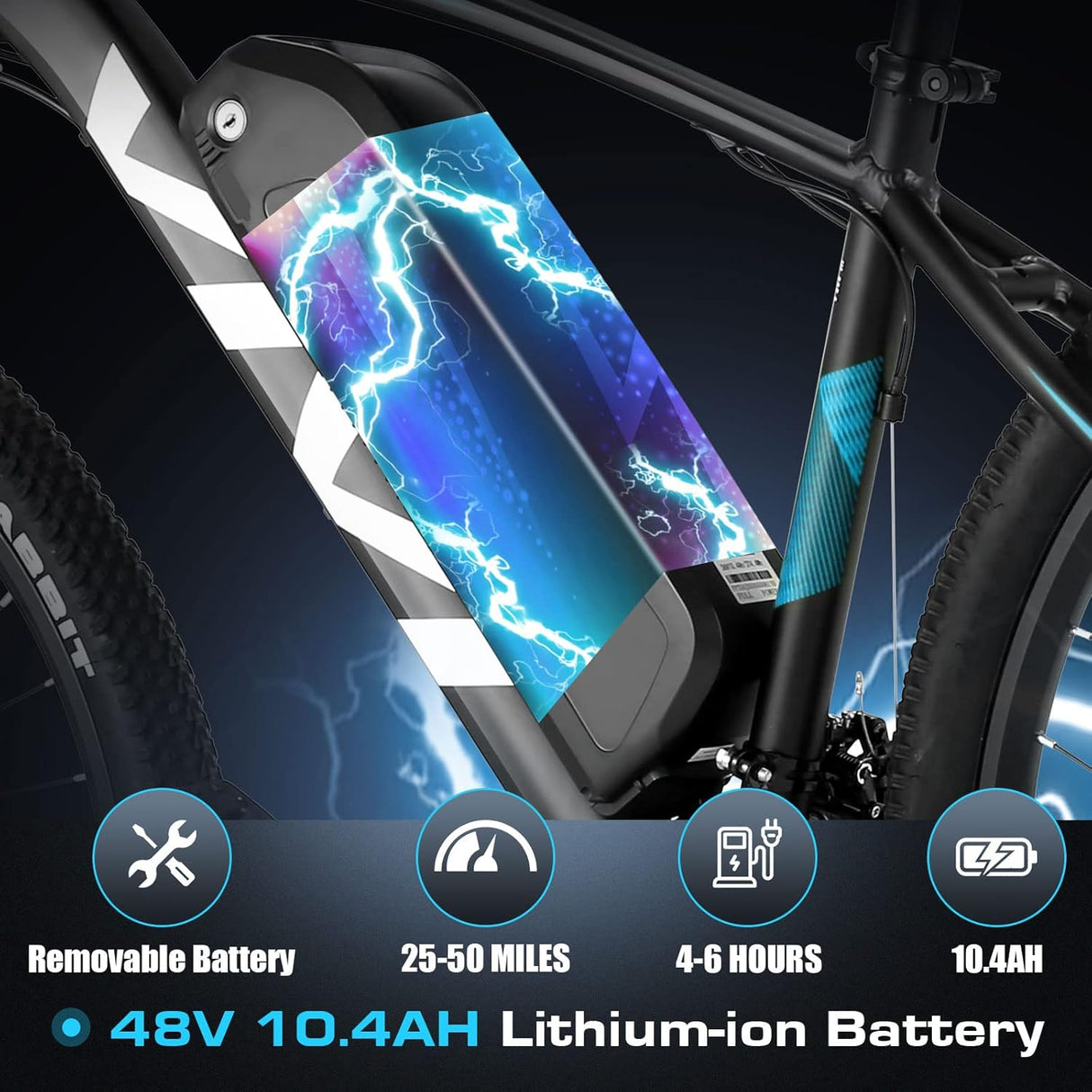 Bicicleta Eléctrica Vivi, 500W, 50 millas, 21 velocidades, MTB
