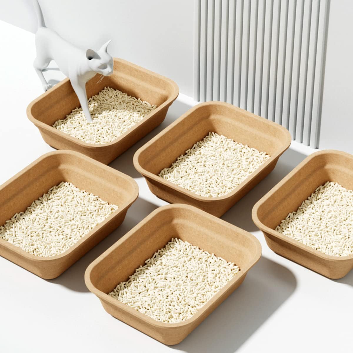 Paquete de 15 cajas de arena desechables para gatos Artuxer