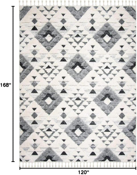 Alfombra Shag Marroquí con Flecos, Diseño Boho, Modelo MTS688F