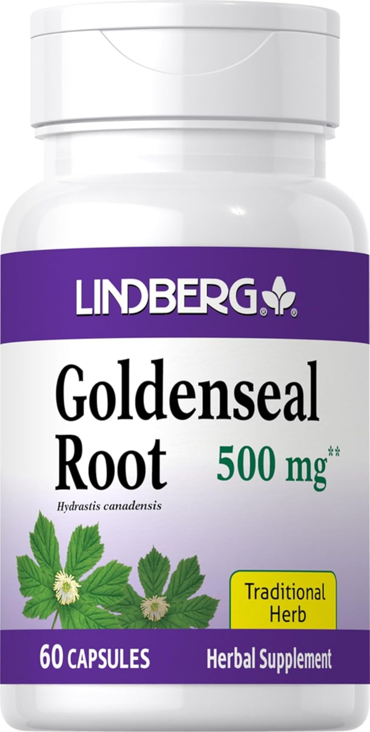 Suplemento Cápsulas de raíz Goldenseal  500 mg  60 cáp