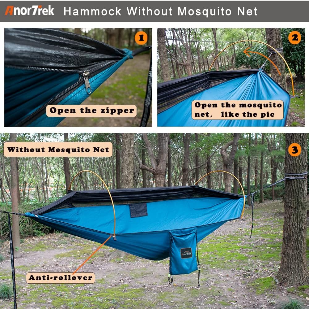 Hamaca Profesional con Mosquitero, Ligera, Doble, 230T Nylon