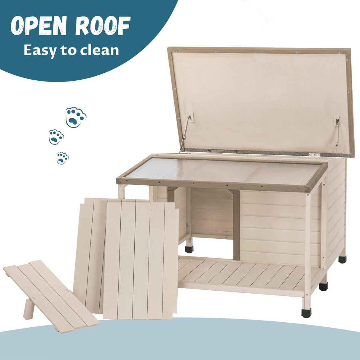 Casa para perros grandes techo de asfalto de PVC Petsfit