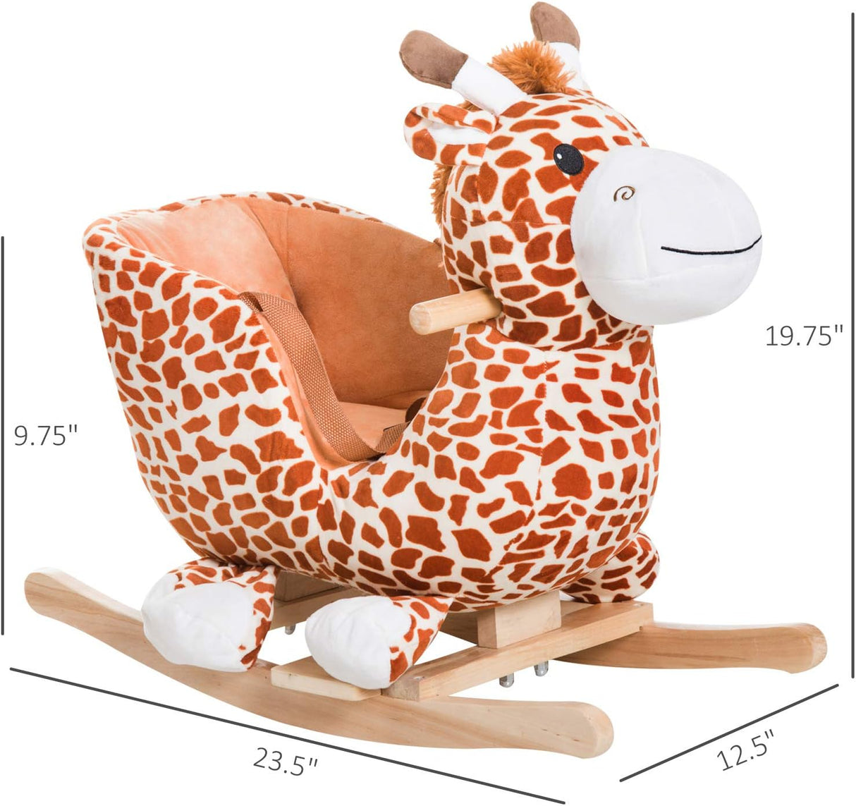 Juguete de caballito de peluche Qaba, giraffe, 18-36 meses