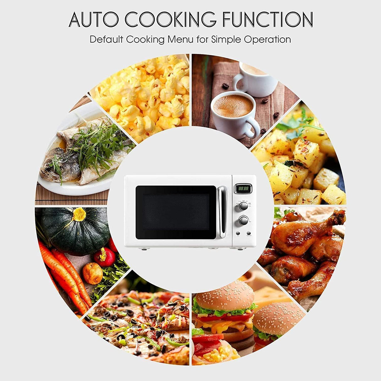 Horno microondas GOFLAME 0.9Cu.ft 900W con función de cocción