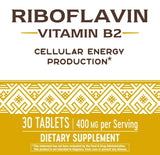 Suplemento Riboflavina Vitamina B2, 400 mg por  paquete de 3
