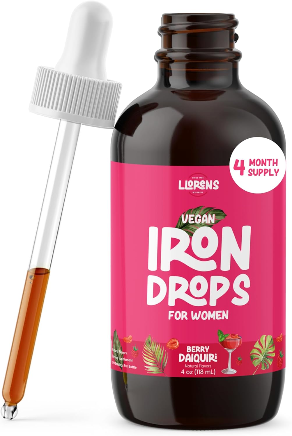 Suplemento Gotas de hierro para mujeres soporte diario vegan