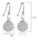 Pendientes colgantes de cristal blanco como la nieve