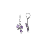 Aretes con diseño de hoja de amatista