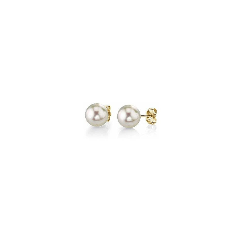Aretes Pendientes redondos de oro con perlas