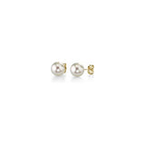 Aretes Pendientes redondos de oro con perlas