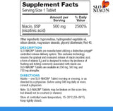 Suplementos Niacina 500mg sin descarga 100 cápsulas 6 pack