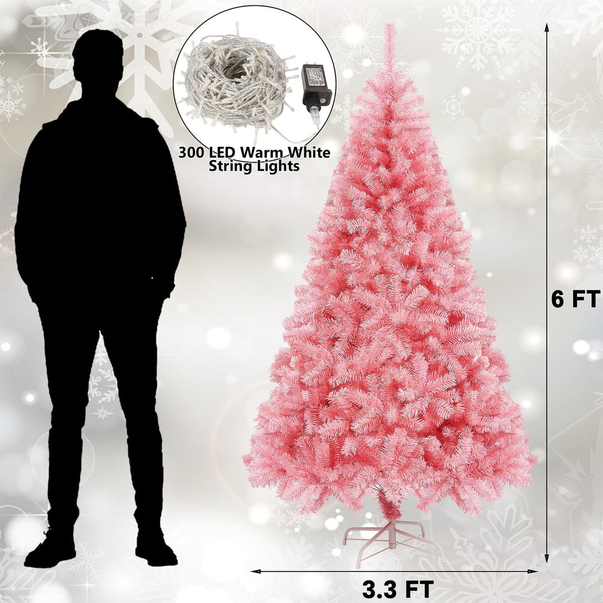 Árbol de Navidad Artificial de 6 pies con luces LED y modos