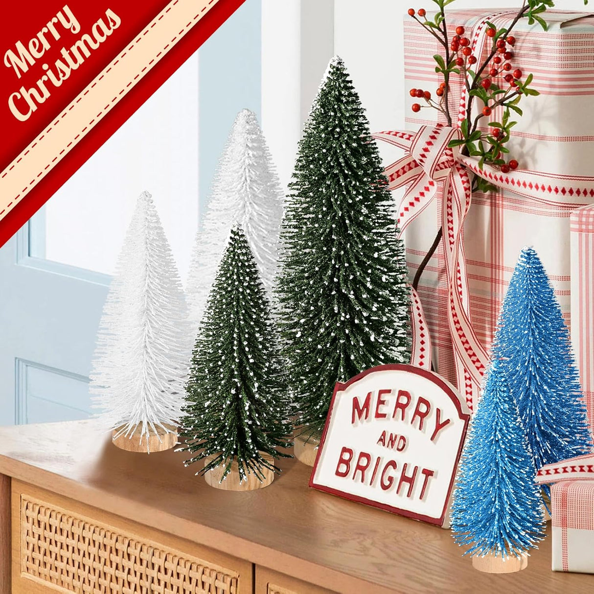 Árboles de Navidad Miniatura, Decoración Navideña, 6 Piezas