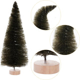 40Pcs Mini Árboles de Navidad Yookat con Base de Madera