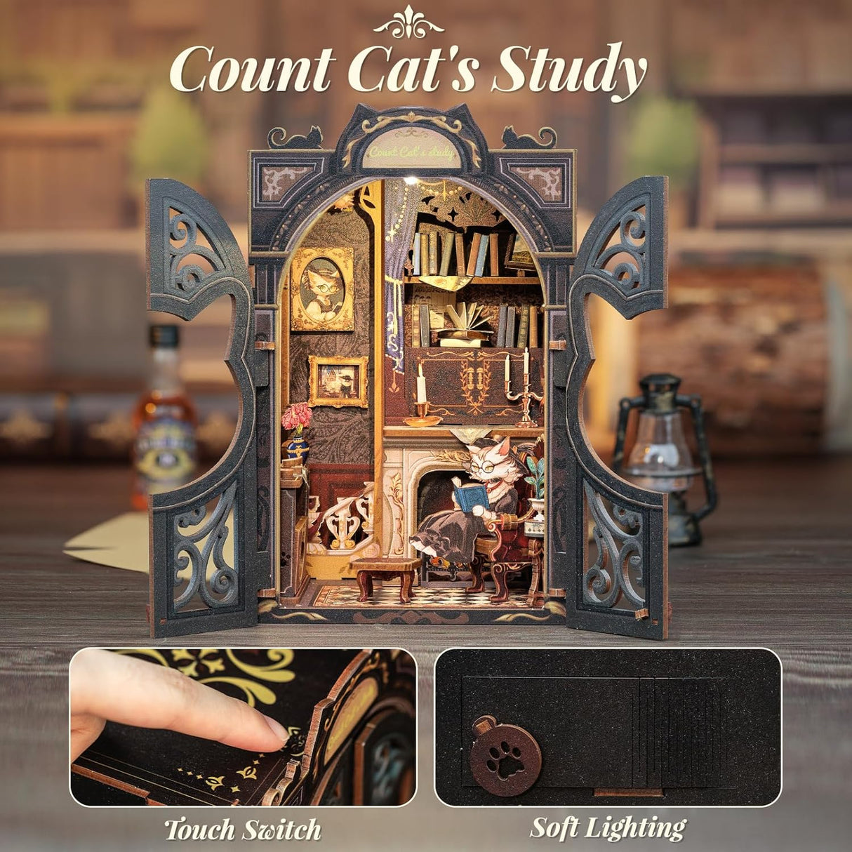Kit de Mini Casa DIY CUTEBEE - Estudio de Gato, Decoración 3D