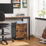 Gabinete de Archivos VASAGLE con Ruedas, 2 Cajones, Rustic Brown