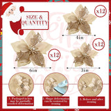 Flores Artificiales de Poinsettia WILLBOND 36 Piezas Decorativas
