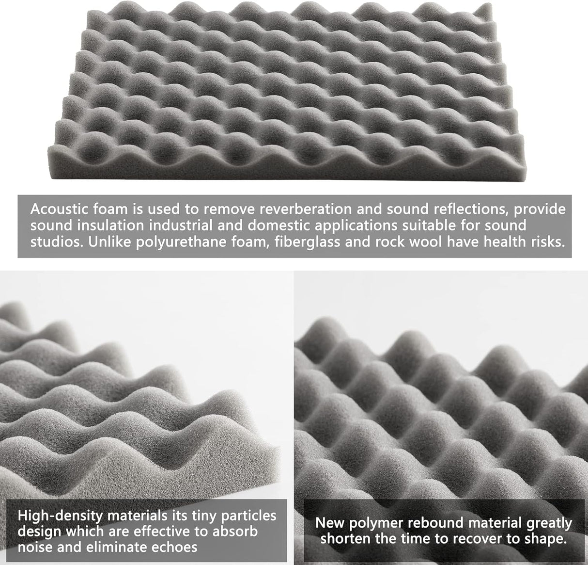 Paneles Acústicos Aislantes 12pcs - Espuma Absorbente 1x12x12