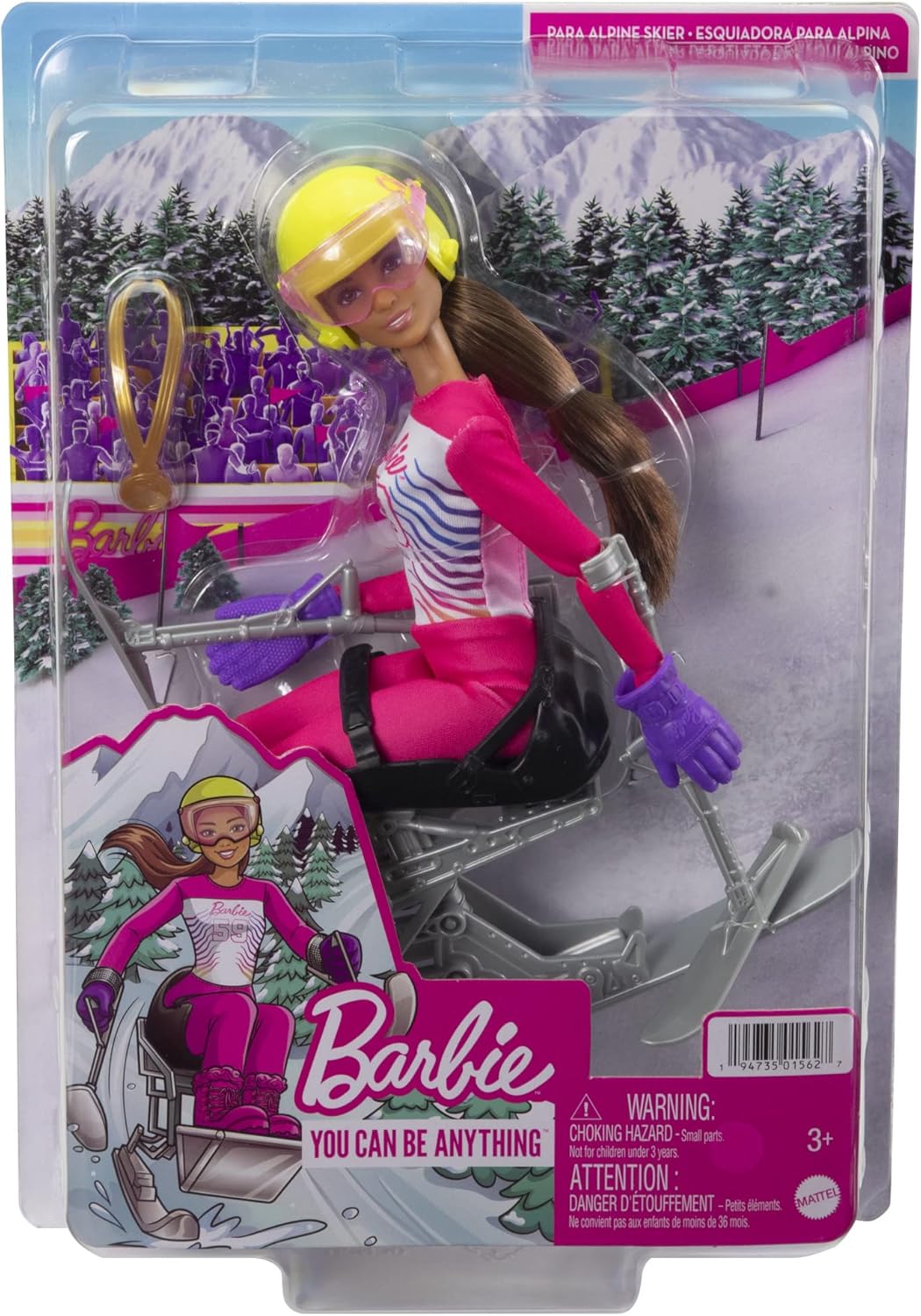 Barbie Carrera Muñeca y Accesorios para Esquí Alpino