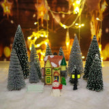 Arbolito Navidad Mini Botella Cepillo 30pcs Base Madera
