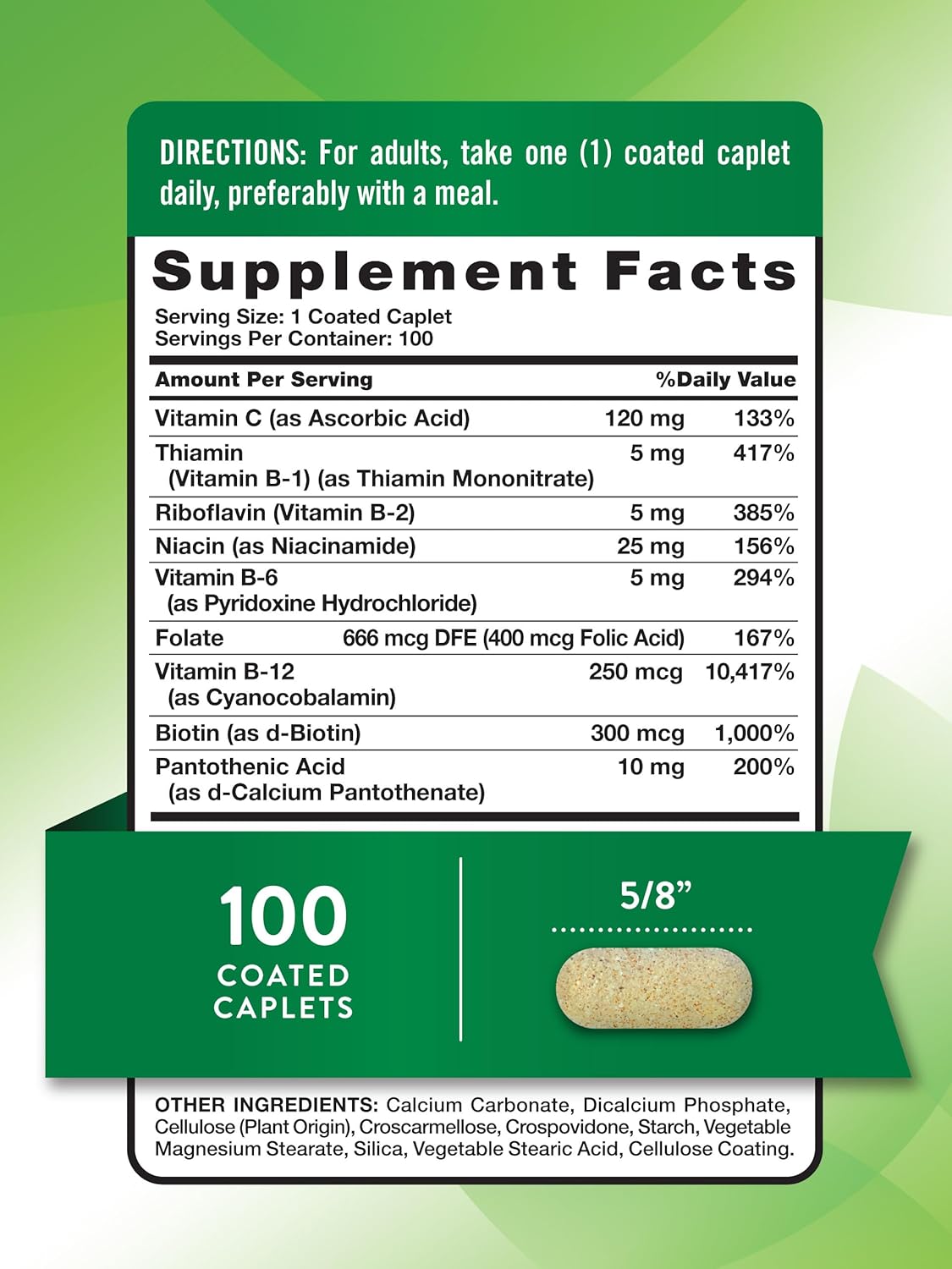 Complejo B + Vitamina C Nature's Truth | 100 Tabletas Veganas