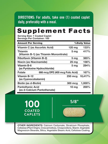 Complejo B + Vitamina C Nature's Truth | 100 Tabletas Veganas