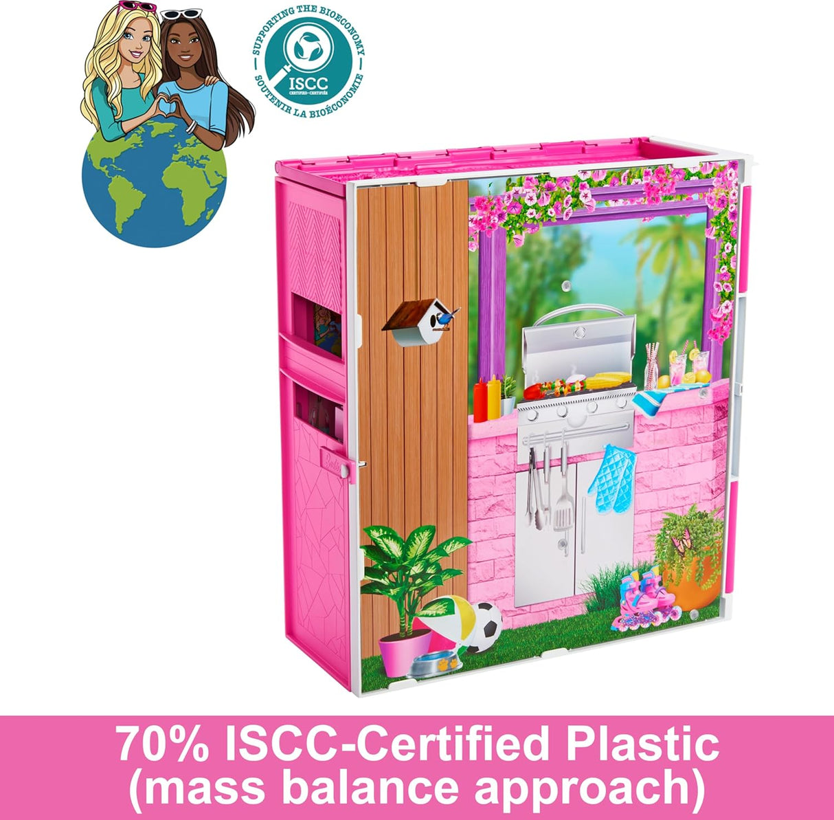 Casa de muñecas Barbie, con 11 accesorios, áreas de juego y 360°