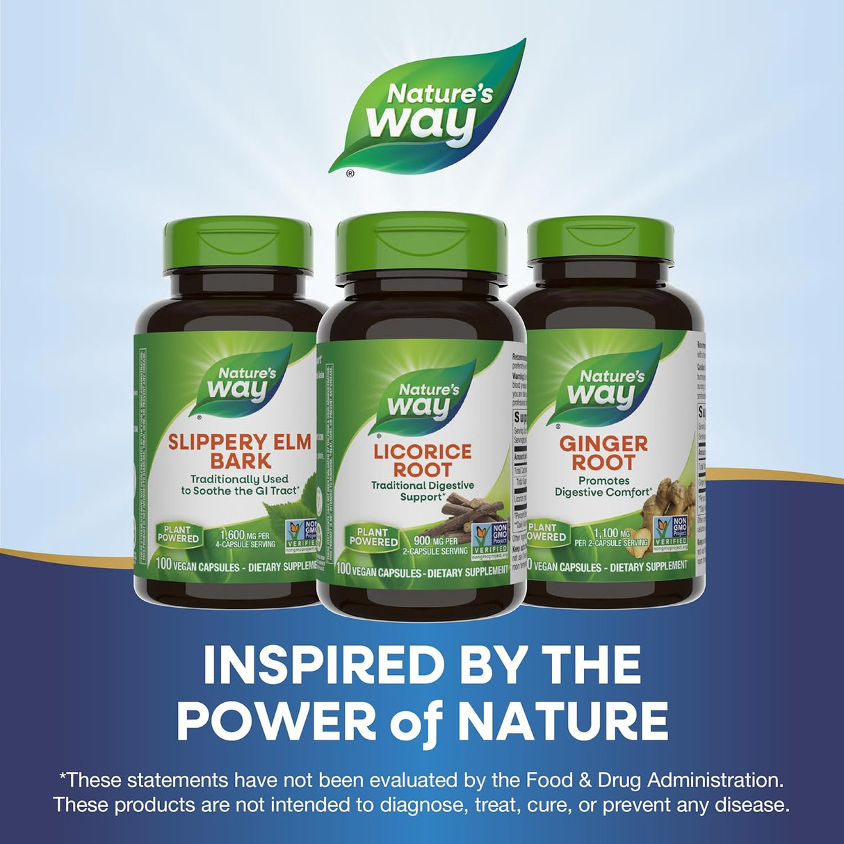 Cápsulas de raíz de regaliz, Nature's Way, 900 mg, 100 veganas