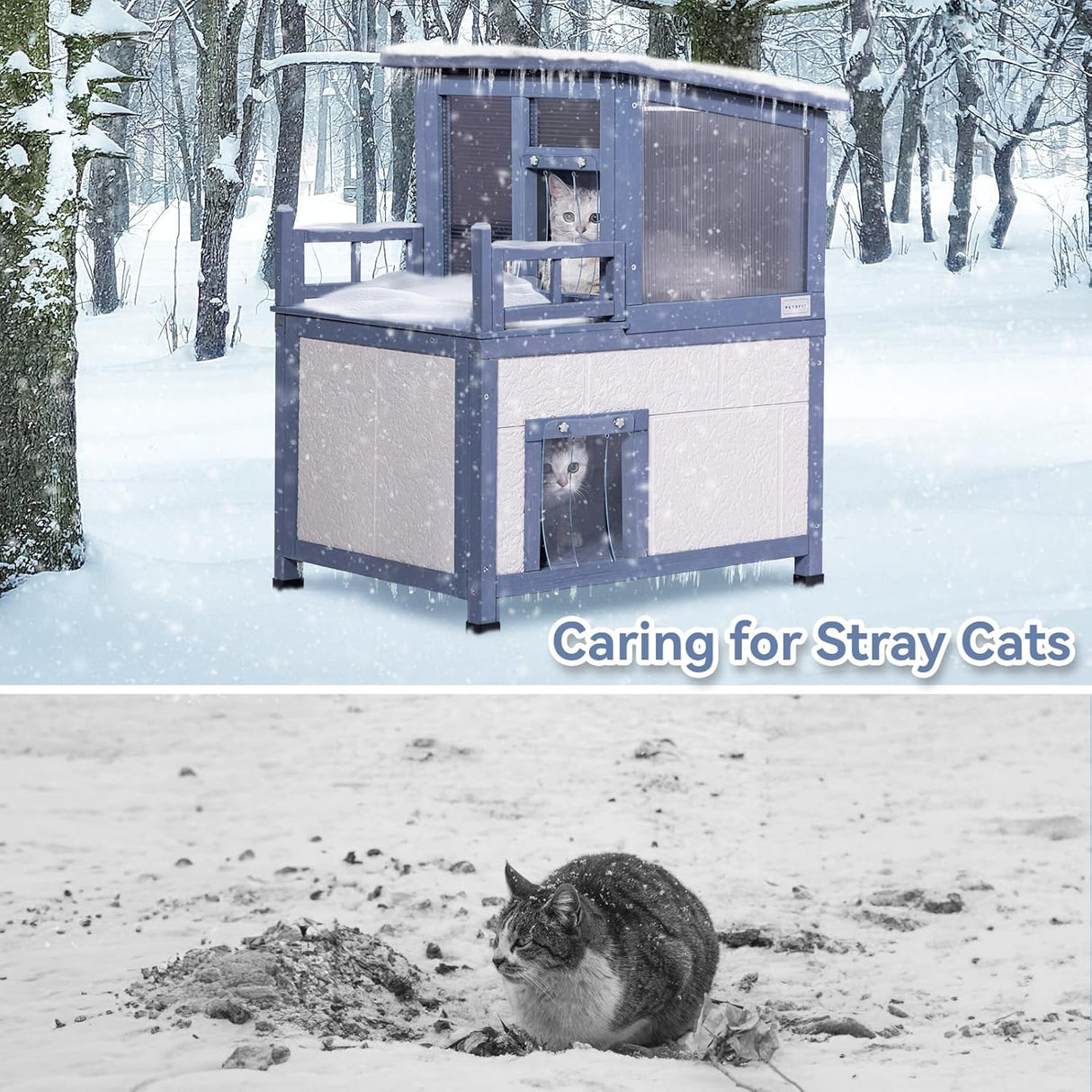 Casa de gato duradera para exteriores resistente Petsfit