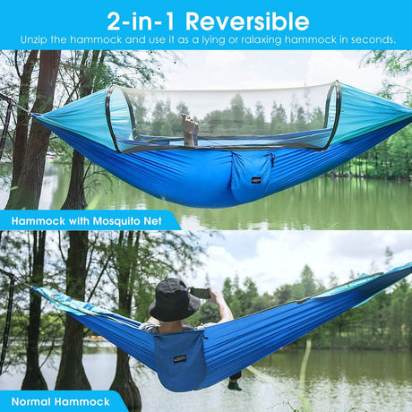 Hamaca grande G4Free con mosquitera para 2 personas, ligera