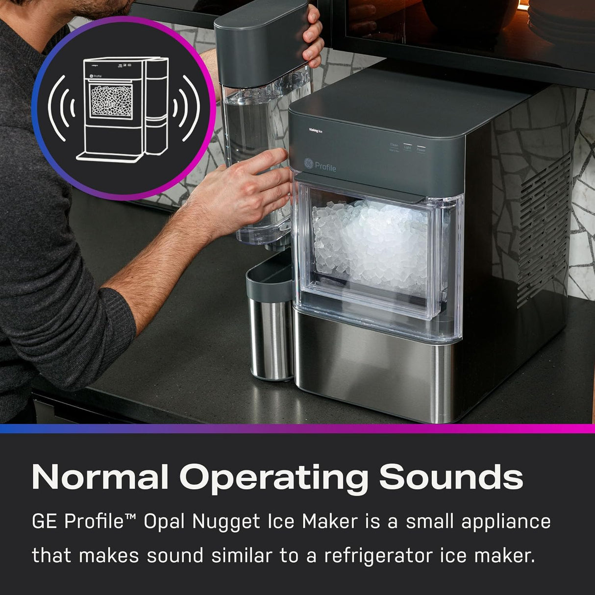 Máquina de Hielo GE Profile Opal 2.0, 38 lbs/día, WiFi