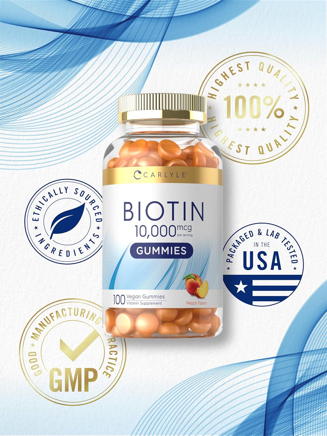 Gomitas de Biotina 10000mcg Carlyle | Veganas, Sin Gluten