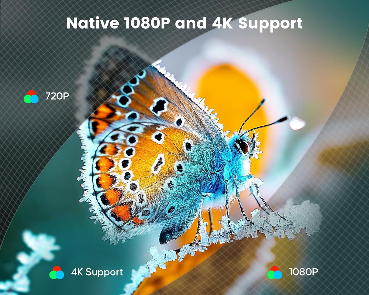Proyector Mini 4K TOPTRO, HD 1080P, WiFi 6, soporte ajustable