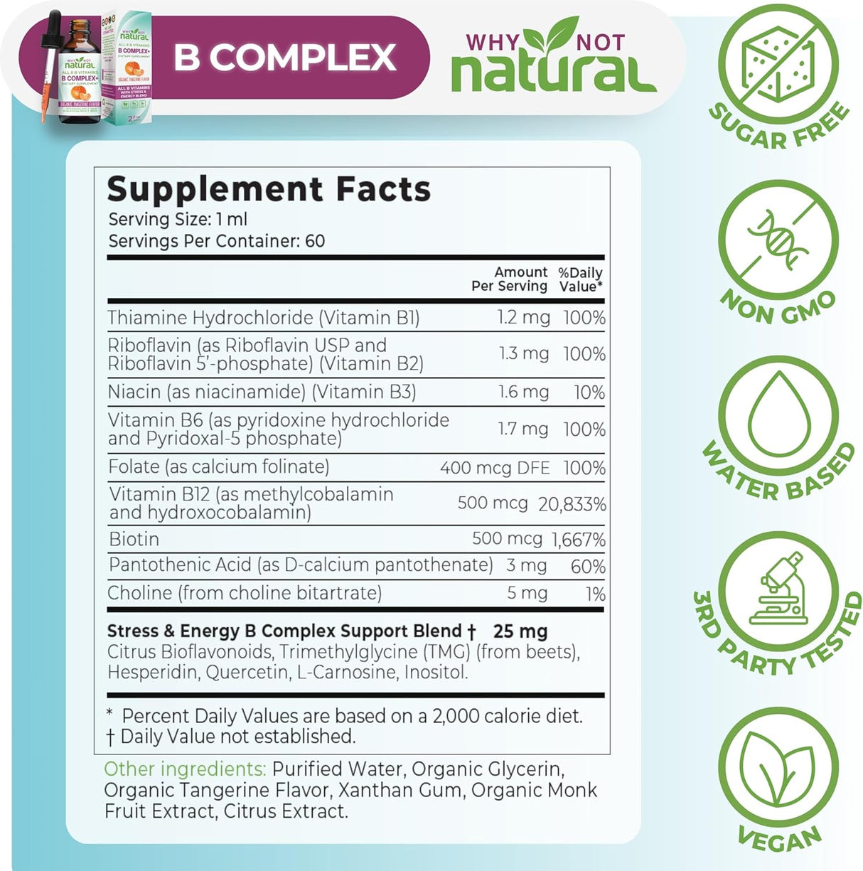 ¿Vitaminas B Líquido Natural para Mujeres - Marca X, Energía