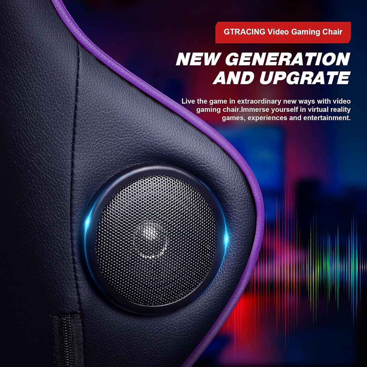 Silla para videojuegos GTRACING con reposapiés y altavoces