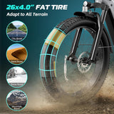 Bicicleta eléctrica Vivi ACE01, 26 fat tire, 1475W, 25MPH