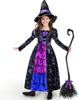 Disfraz de Bruja para Niña Spooktacular Creations con Escoba