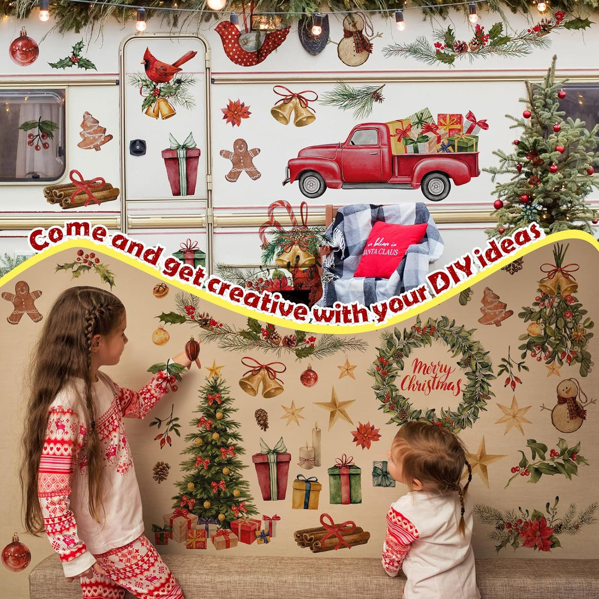 Pegatinas Navideñas Cholemy, Decoración Removible, Estrella