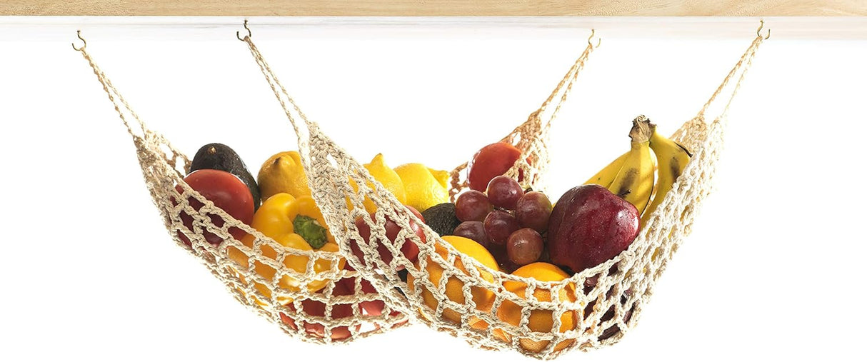 Hamaca Frutal de Algodón, 2 Piezas, Soporte y Ganchos incluidos