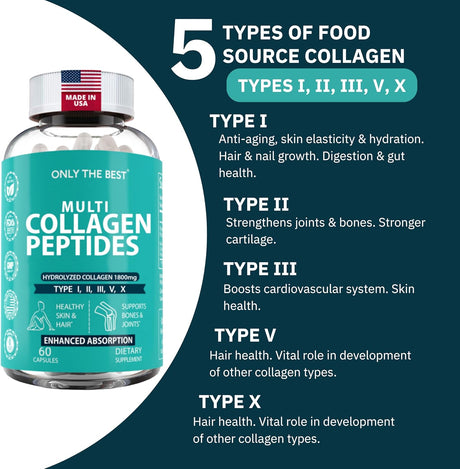 Colágeno Multi para Mujeres y Hombres 1800mg 90 cápsulas
