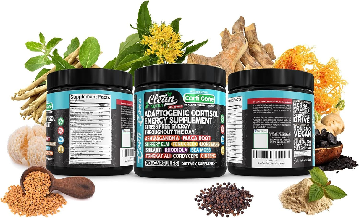Corti Gone Suplemento para Cortisol Mujer | Maca, Ashwagandha