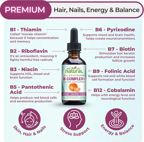 ¿Vitaminas B Líquido Natural para Mujeres - Marca X, Energía
